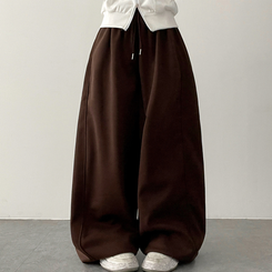 サイドスリットライントレーニングワイドパンツ(5color) BROWN