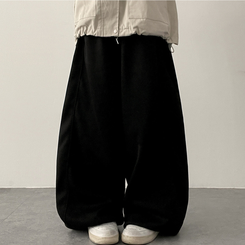 サイドスリットライントレーニングワイドパンツ(5color) BLACK