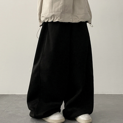 サイドスリットライントレーニングワイドパンツ(5color) BLACK