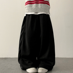 サイドスリットライントレーニングワイドパンツ(5color) CHARCOAL