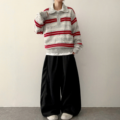 サイドスリットライントレーニングワイドパンツ(5color) CHARCOAL