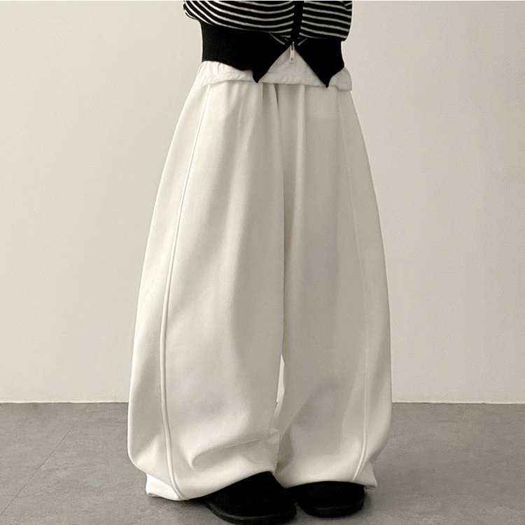 サイドスリットライントレーニングワイドパンツ(5color) WHITE