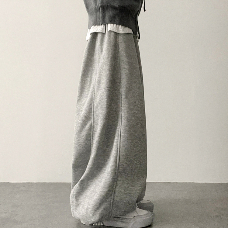 サイドスリットライントレーニングワイドパンツ(5color) GREY
