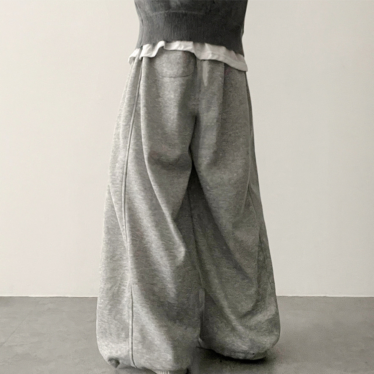 サイドスリットライントレーニングワイドパンツ(5color) GREY