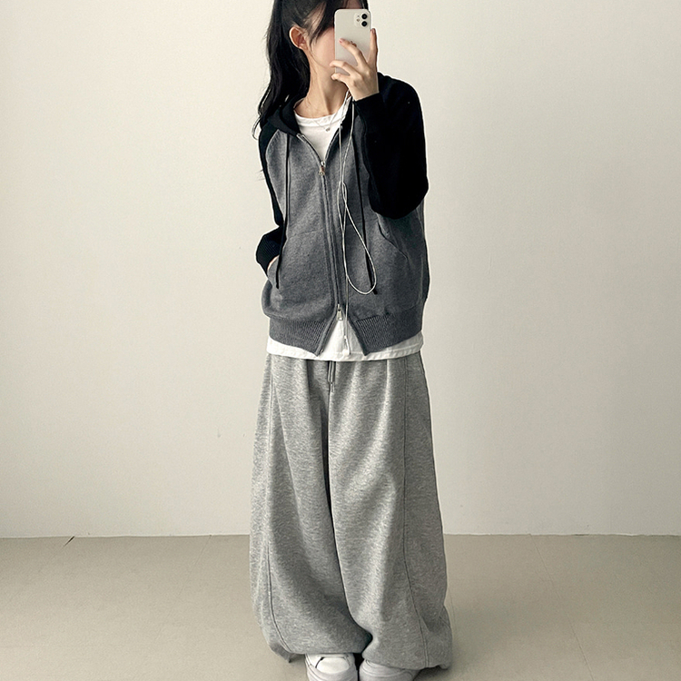 サイドスリットライントレーニングワイドパンツ(5color) GREY