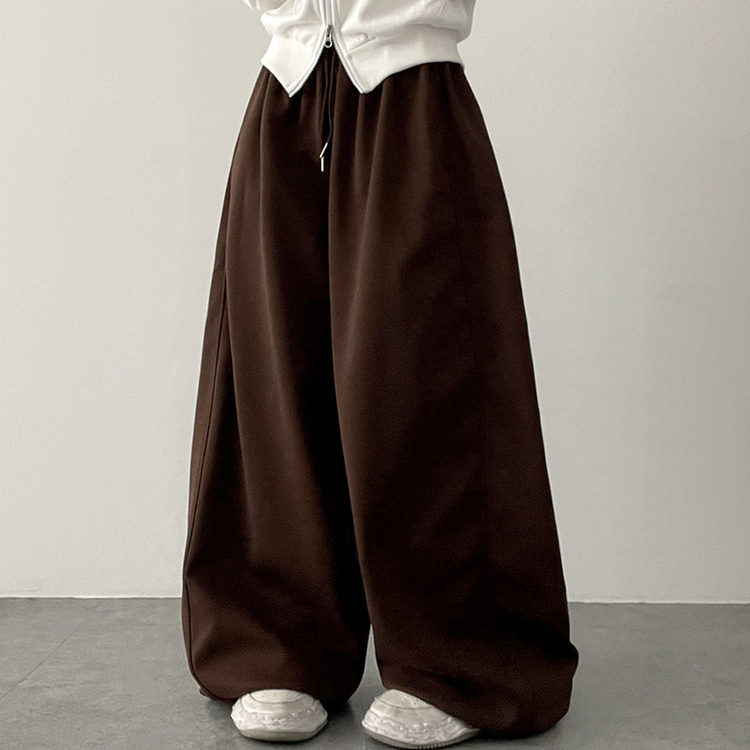 サイドスリットライントレーニングワイドパンツ(5color) BROWN