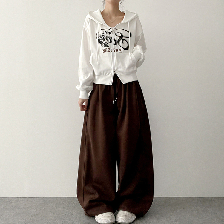 サイドスリットライントレーニングワイドパンツ(5color) BROWN