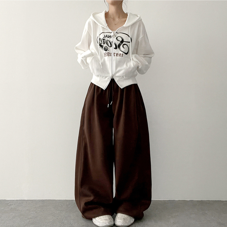 サイドスリットライントレーニングワイドパンツ(5color) BROWN