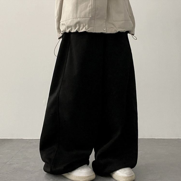 サイドスリットライントレーニングワイドパンツ(5color) BLACK