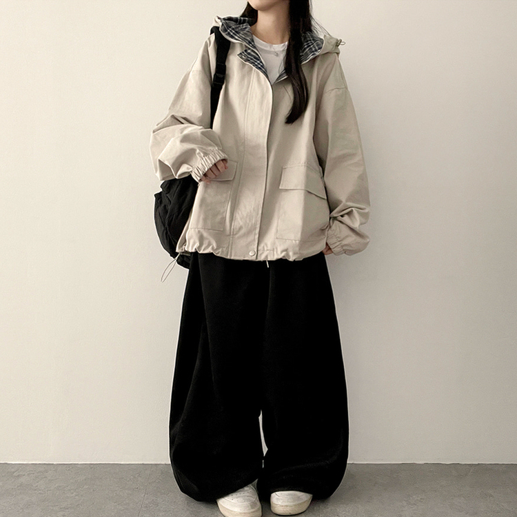 サイドスリットライントレーニングワイドパンツ(5color) BLACK