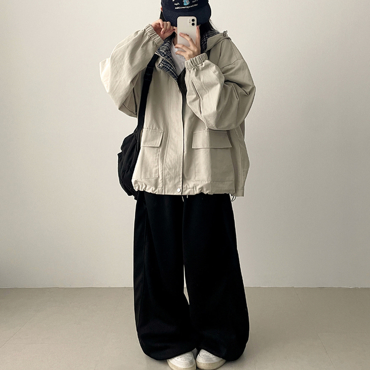 サイドスリットライントレーニングワイドパンツ(5color) BLACK