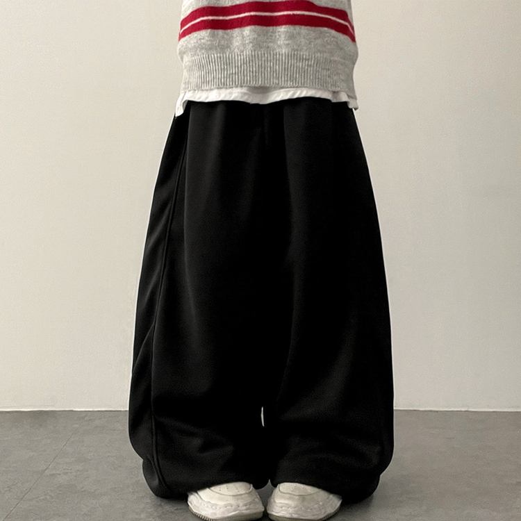 サイドスリットライントレーニングワイドパンツ(5color) CHARCOAL