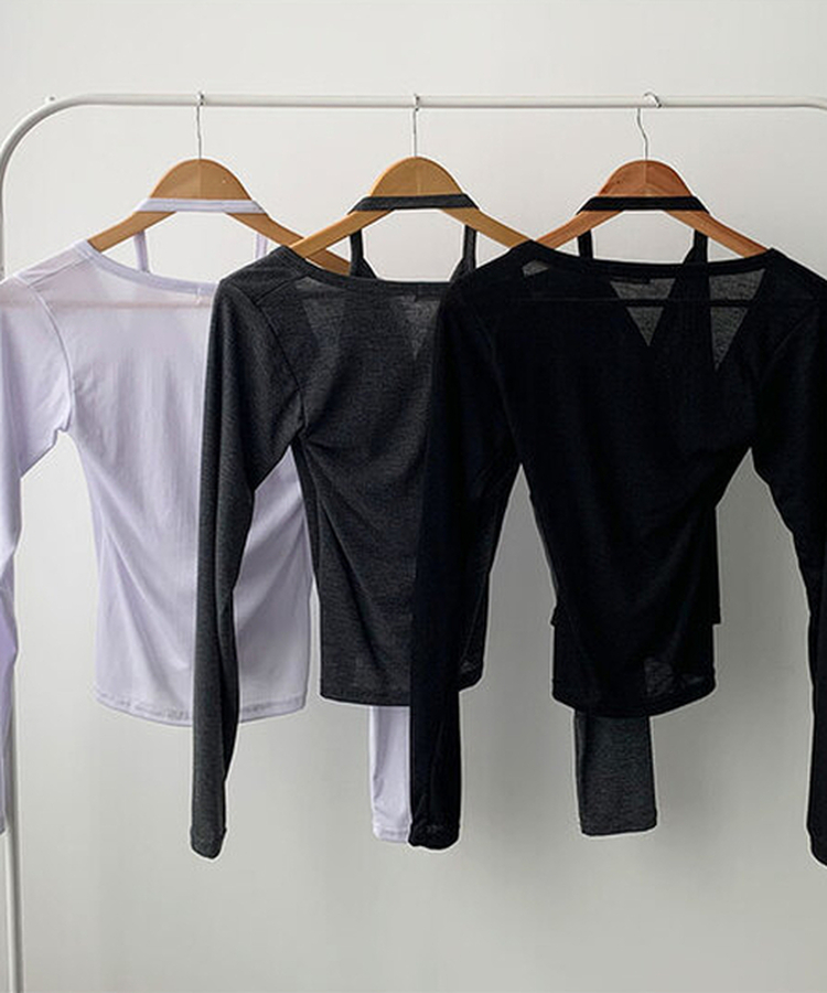 ホルターレイヤードカーディガン