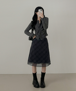 シャーリングカーディガン(5color) CHARCOAL