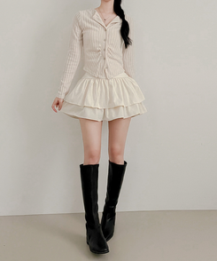 シャーリングカーディガン(5color) CREAM