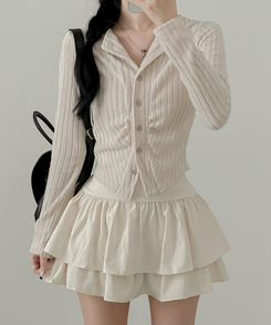 シャーリングカーディガン(5color) CREAM