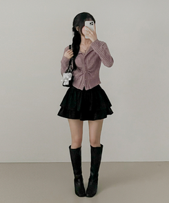 シャーリングカーディガン(5color) PINK