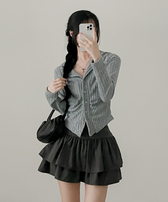 シャーリングカーディガン(5color) SKY BLUE