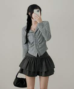 シャーリングカーディガン(5color) SKY BLUE