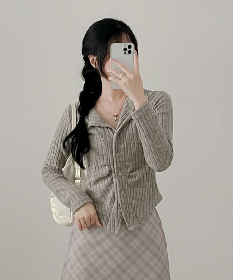 シャーリングカーディガン(5color) BEIGE