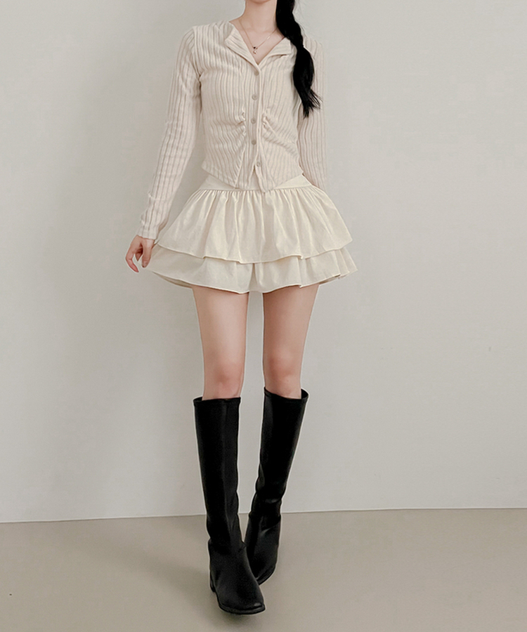 シャーリングカーディガン(5color) CREAM