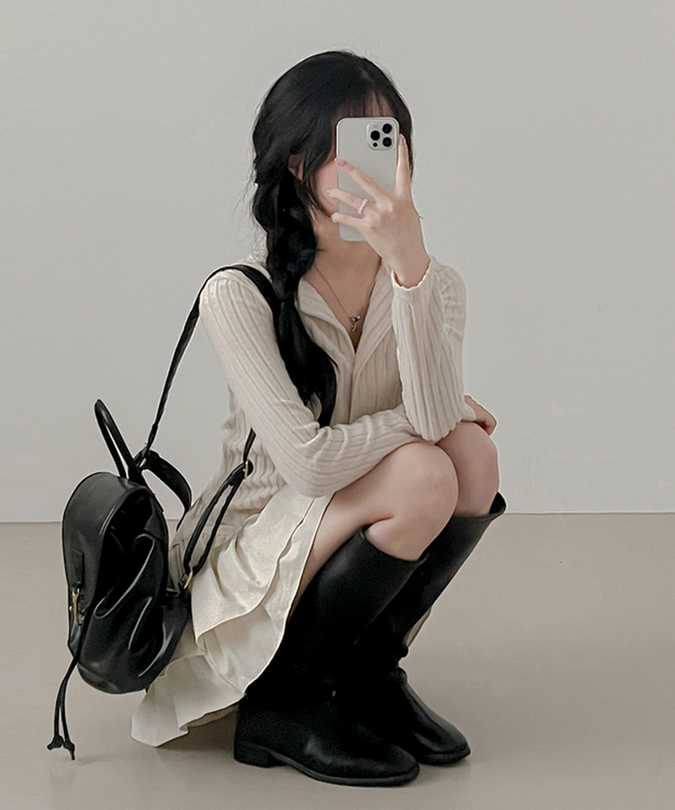 シャーリングカーディガン(5color) CREAM