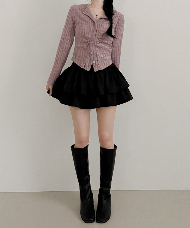 シャーリングカーディガン(5color) PINK