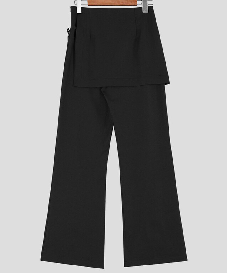 バックルラップレイヤードブーツカットスラックス