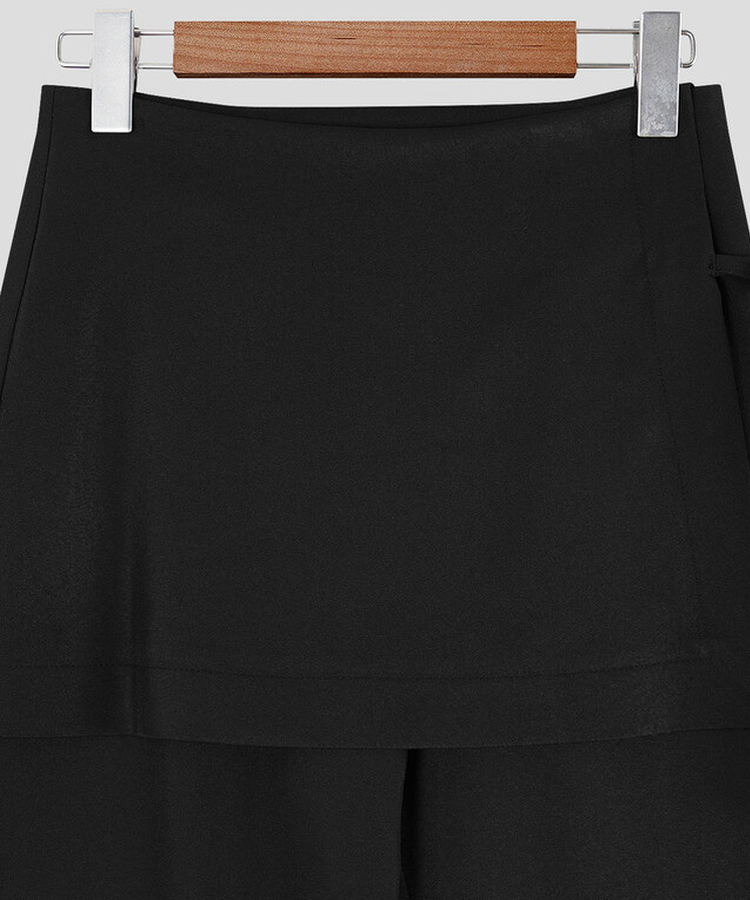 バックルラップレイヤードブーツカットスラックス