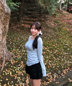 スリムフィットストライプ長袖Tシャツ SKY BLUE