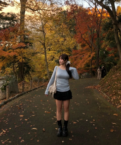 スリムフィットストライプ長袖Tシャツ SKY BLUE