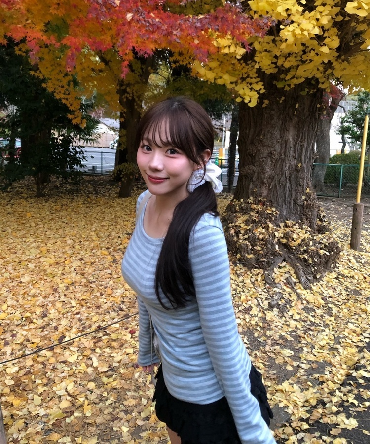 スリムフィットストライプ長袖Tシャツ SKY BLUE