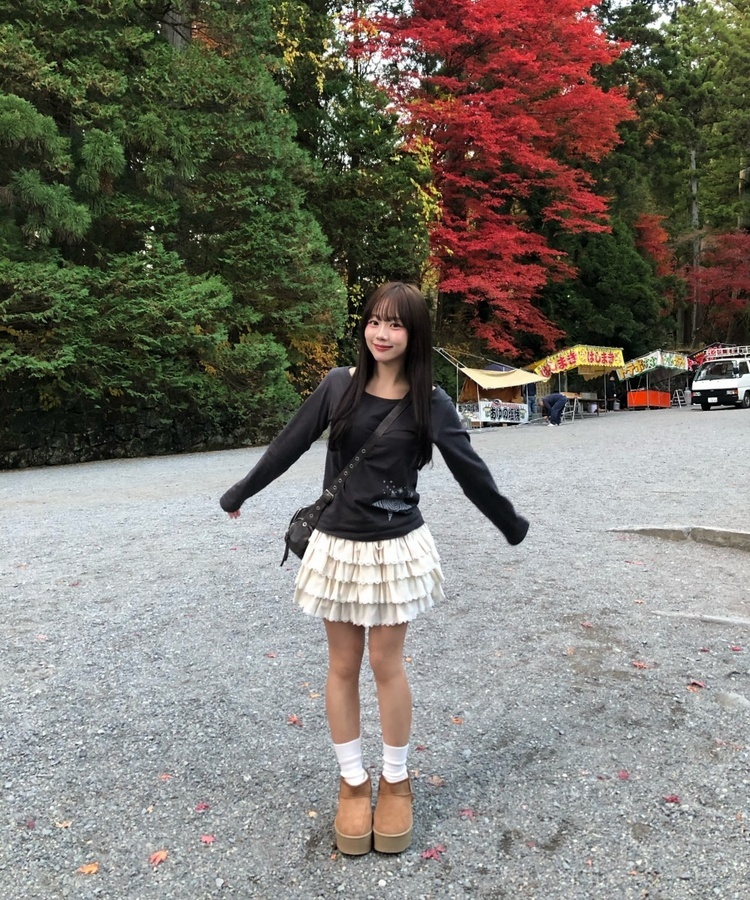 スタープリント長袖Tシャツ CHARCOAL