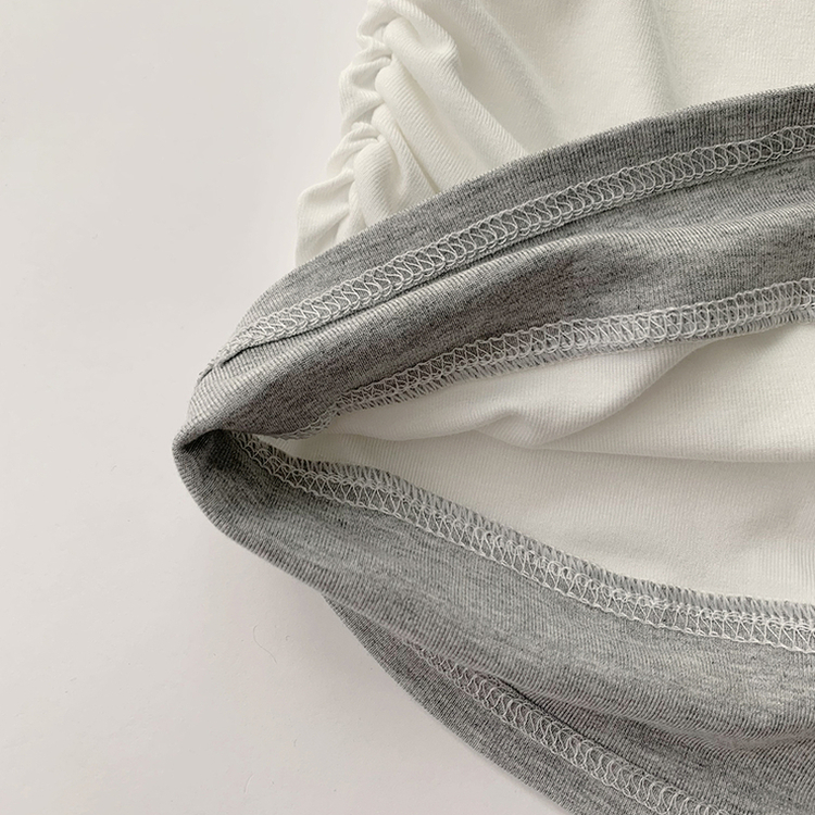 리미티드 라운드 레이어드 세미 크롭 가을 긴팔 티셔츠 겨울 데일리 옆셔링 긴팔티