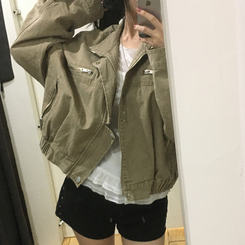 ビンテージルーズフィットジップアップ BEIGE