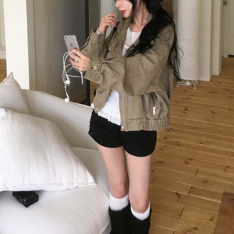 ビンテージルーズフィットジップアップ BEIGE