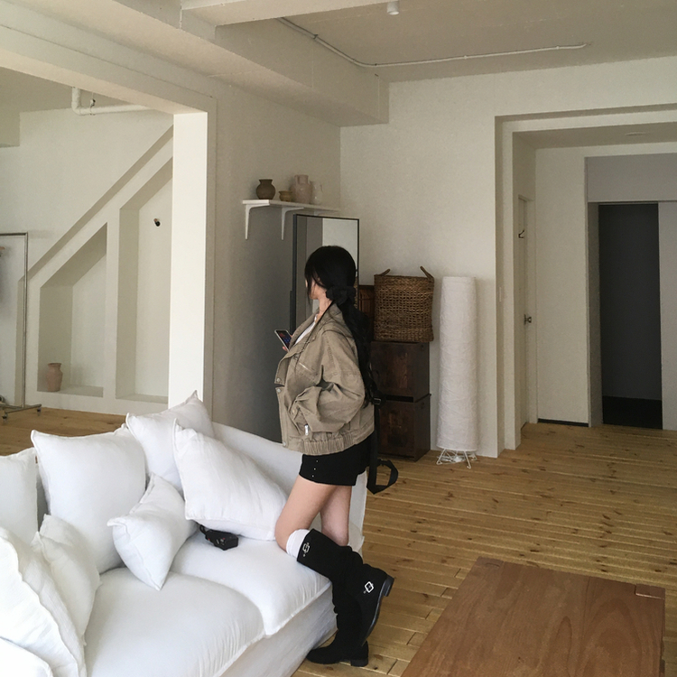 ビンテージルーズフィットジップアップ BEIGE