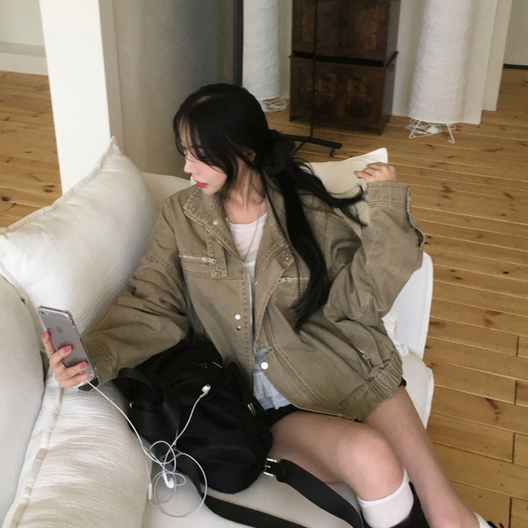 ビンテージルーズフィットジップアップ BEIGE