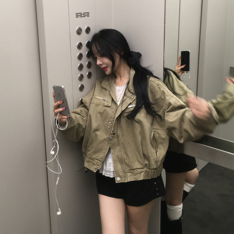 ビンテージルーズフィットジップアップ BEIGE