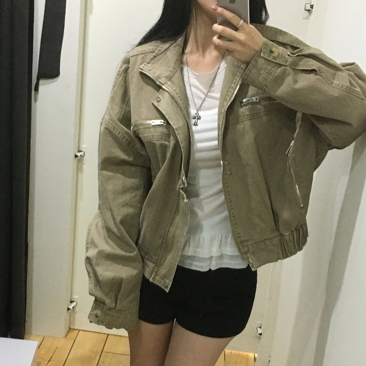 ビンテージルーズフィットジップアップ BEIGE