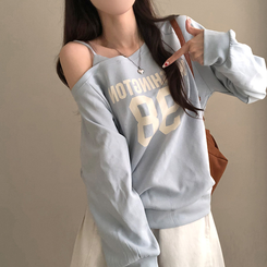 워싱턴 98 원숄더 루즈핏 맨투맨 소라