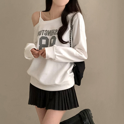 워싱턴 98 원숄더 루즈핏 맨투맨 아이보리