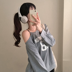 워싱턴 98 원숄더 루즈핏 맨투맨 그레이