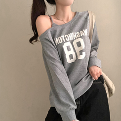 워싱턴 98 원숄더 루즈핏 맨투맨 그레이