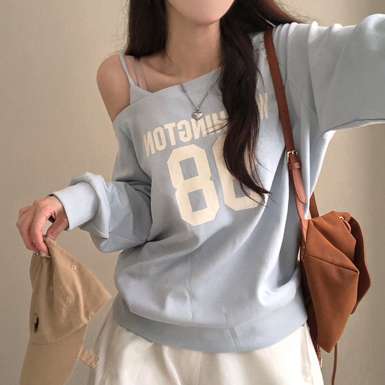 워싱턴 98 원숄더 루즈핏 맨투맨 소라