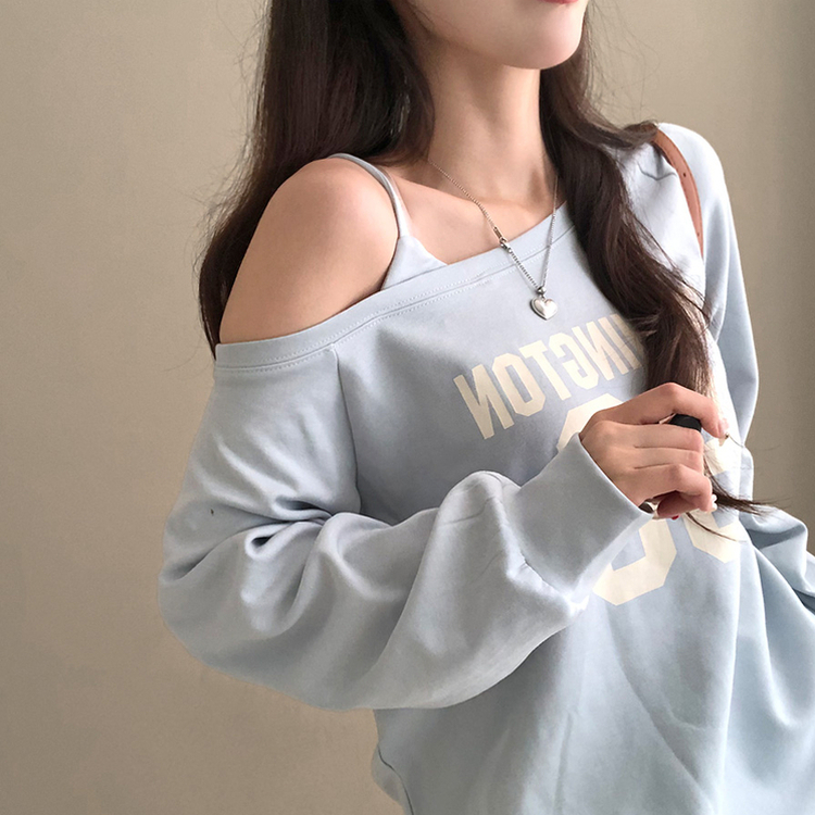 워싱턴 98 원숄더 루즈핏 맨투맨 소라