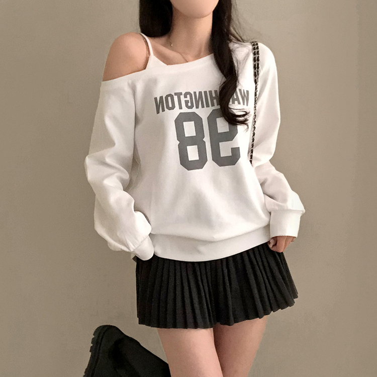 워싱턴 98 원숄더 루즈핏 맨투맨 아이보리