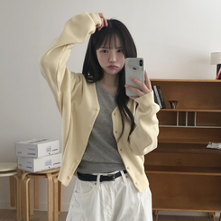 Vネックベージックカーディガン(13color) BEIGE