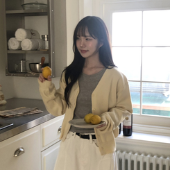 Vネックベージックカーディガン(13color) BEIGE