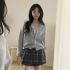 Vネックベージックカーディガン(13color) LIGHT GRAY